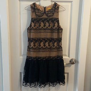Alice & Olivia Lined Crochet and Lace Dress